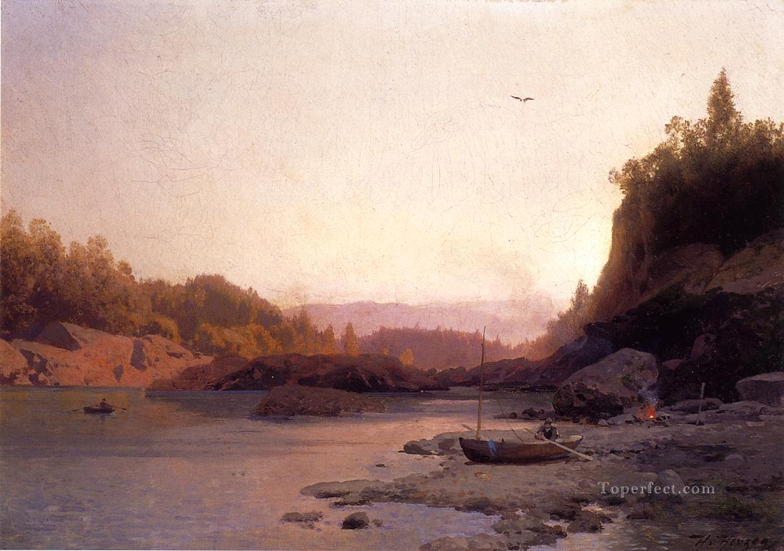 田舎道の風景 ルミニズム ウィリアム・スタンリー・ハゼルタイン油絵
